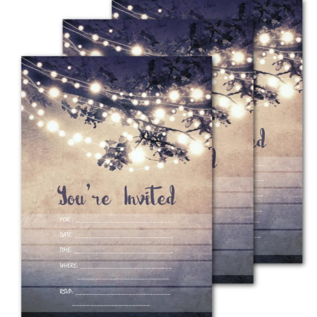 25 Outdoor Lights You're Invited Party Invitations