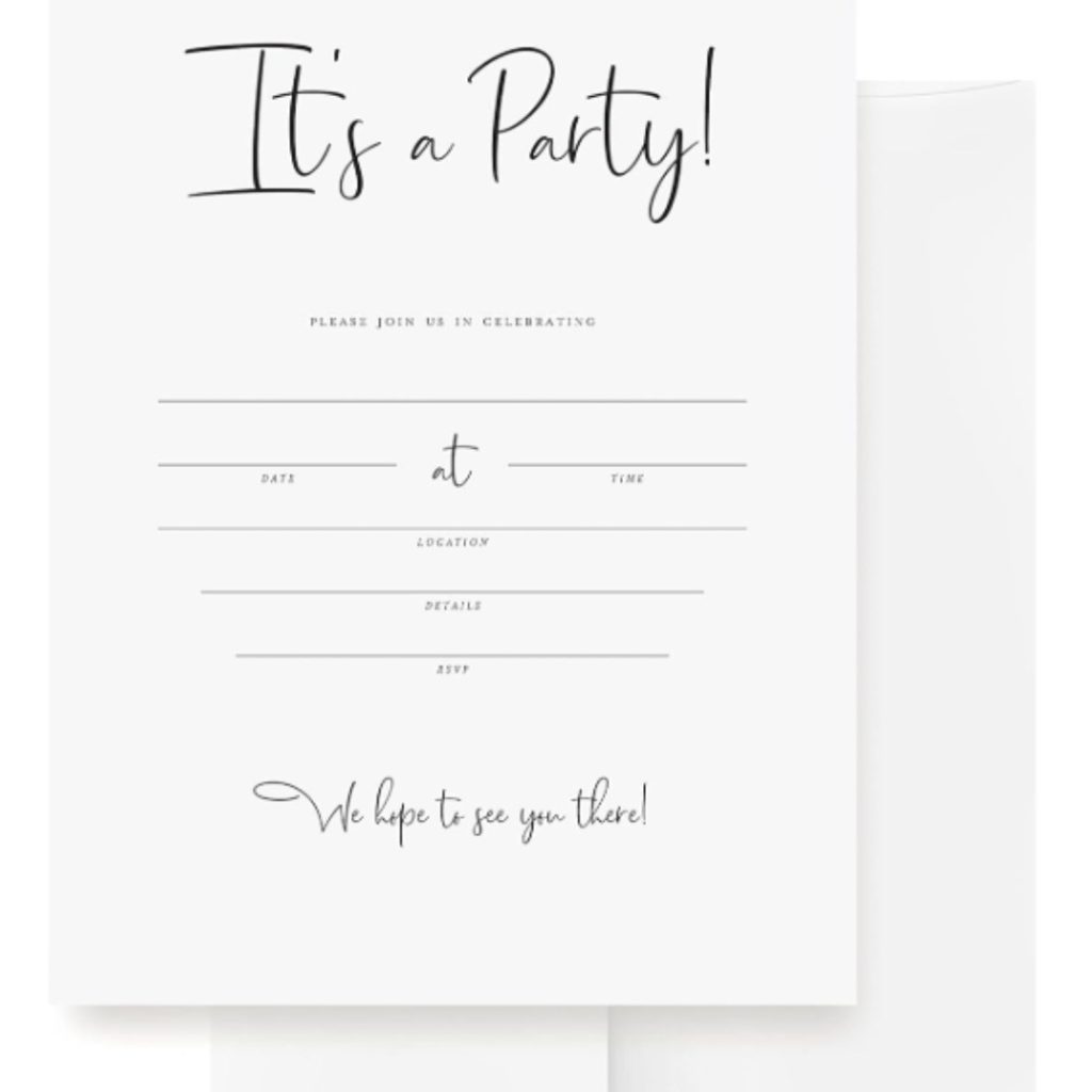 Bliss Collections 25 Invitations with Envelopes for All Occasions